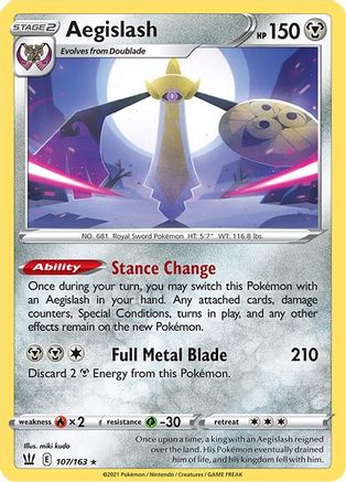 Aegislash 107/163 - SWSH05 Battle Styles Holofoil - for just $0.18! 