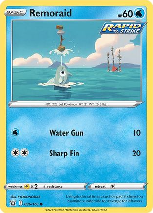 Remoraid 036/163 - SWSH05 Battle Styles Reverse Holofoil - for just $0.14! 