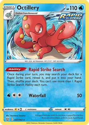 Octillery 037/163 - SWSH05 Battle Styles Reverse Holofoil - for just $0.15! 