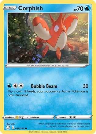 Corphish 038/163 - SWSH05 Battle Styles Reverse Holofoil - for just $0.13! 