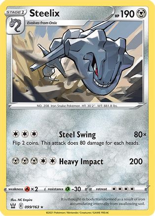 Steelix 099/163 - SWSH05 Battle Styles Reverse Holofoil - for just $0.20! 