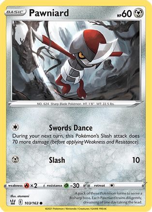 Pawniard 103/163 - SWSH05 Battle Styles Reverse Holofoil - for just $0.05! 
