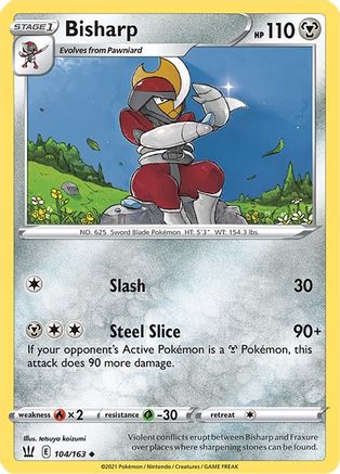 Bisharp 104/163 - SWSH05 Battle Styles Reverse Holofoil - for just $0.10! 