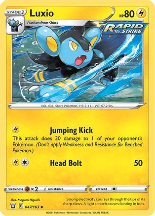 Luxio 047/163 - SWSH05 Battle Styles - for just $0.08! 
