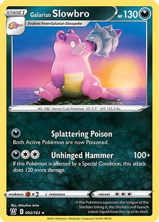 Galarian Slowbro 092/163 - SWSH05 Battle Styles - for just $0.15! 