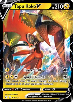 Tapu Koko V 050/163 - SWSH05 Battle Styles Holofoil - for just $0.35! 