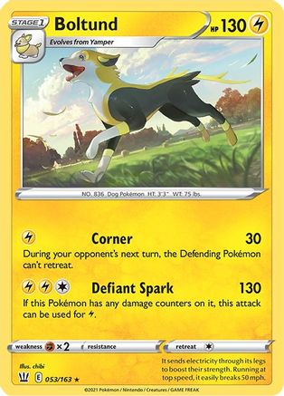 Boltund 053/163 - SWSH05 Battle Styles Reverse Holofoil - for just $0.08! 