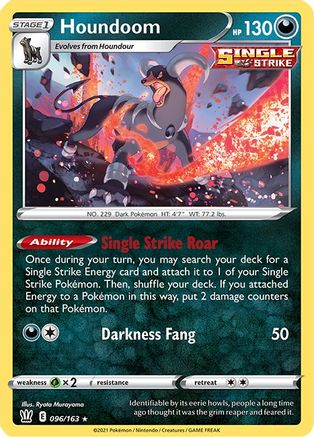 Houndoom 096/163 - SWSH05 Battle Styles Reverse Holofoil - for just $0.20! 