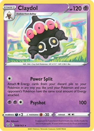 Claydol 058/163 - SWSH05 Battle Styles - for just $0.05! 