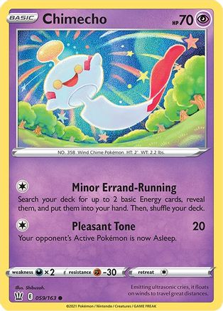 Chimecho 059/163 - SWSH05 Battle Styles Reverse Holofoil - for just $0.13! 
