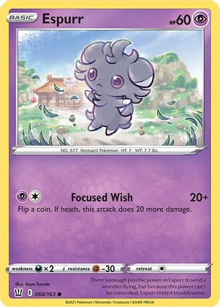 Espurr 060/163 - SWSH05 Battle Styles - for just $0.08! 