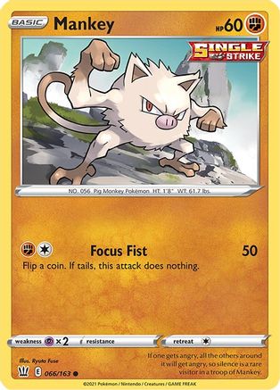 Mankey 066/163 - SWSH05 Battle Styles - for just $0.05! 
