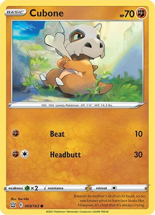 Cubone 069/163 - SWSH05 Battle Styles - for just $0.10! 