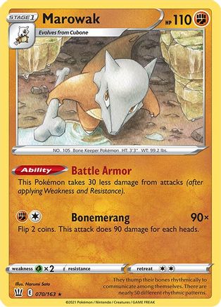 Marowak 070/163 - SWSH05 Battle Styles Reverse Holofoil - for just $0.15! 