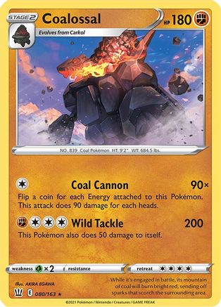Coalossal 080/163 - SWSH05 Battle Styles Reverse Holofoil - for just $0.13! 