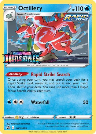 Octillery (Prerelease) SWSH089/307 - SWSH Sword & Shield Promo Cards Holofoil - for just $1.87! 