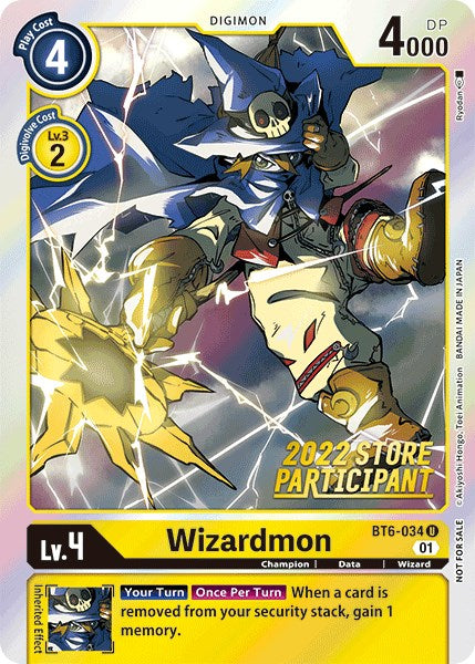 Wizardmon [BT6-034] (2022 Store Participant) [Double Diamond Promos] - Just $0.10! Shop now at Retro Gaming of Denver