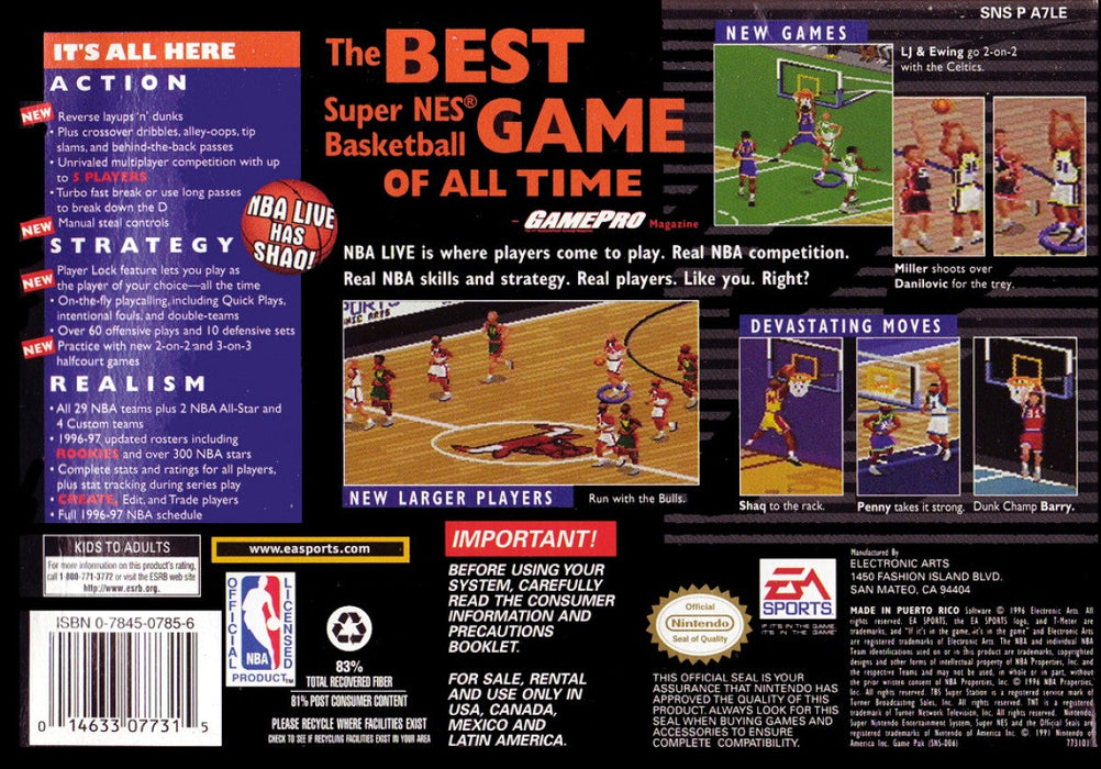 NBA Live 97 – Super Nintendo Entertainment System (SNES) - for just $5.99! 