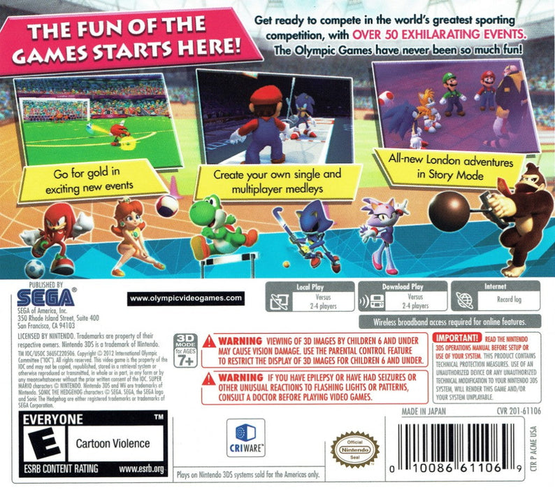 Mario & Sonic at the London 2012 Olympic Games – Nintendo 3DS (3DS) - for just $11.99! 