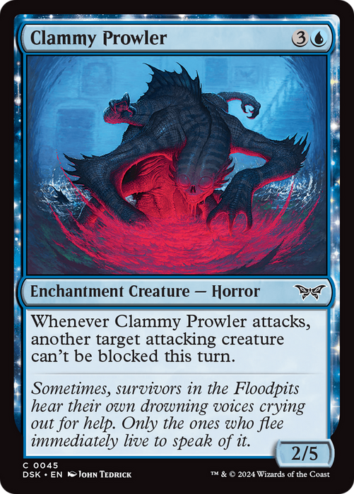 Clammy Prowler (DSK-045) - Duskmourn: House of Horror: (enchantment) Foil - for just $0.04! 