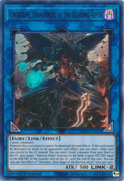 Cherubini, Ebon Angel of the Burning Abyss [MP20-EN096] Ultra Rare - for just $0.20! 