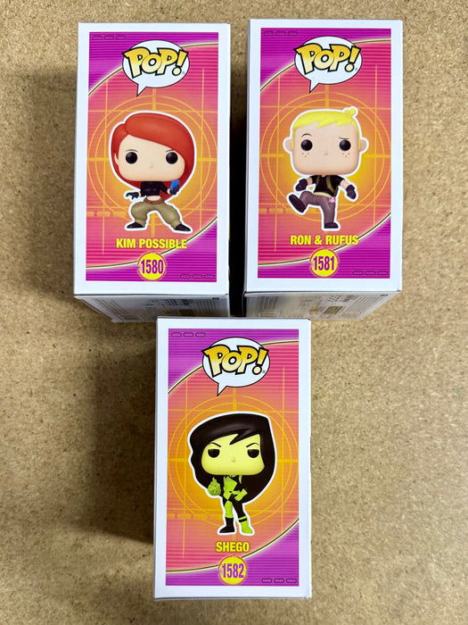 Funko Pop! Disney Kim Possible, Ron Stoppable & Shego Kim Possible 2025 Set Of 3 - for just $40! 