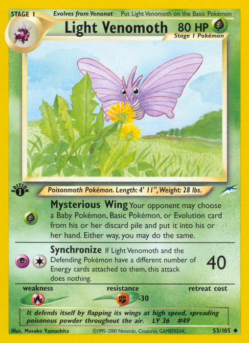 Light Venomoth (53/105) [Neo Destiny 1st Edition] - Just $2.25! Shop now at Retro Gaming of Denver