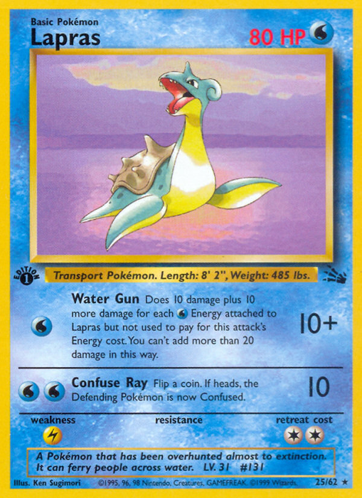 Lapras (25/62) [Fossil 1st Edition] - Just $3.65! Shop now at Retro Gaming of Denver