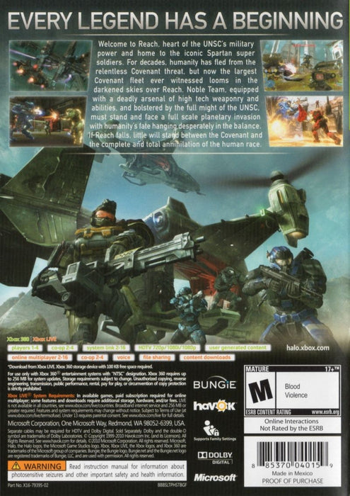Halo: Reach [Platinum Hits] – Xbox 360 (X360) - for just $11.99! 