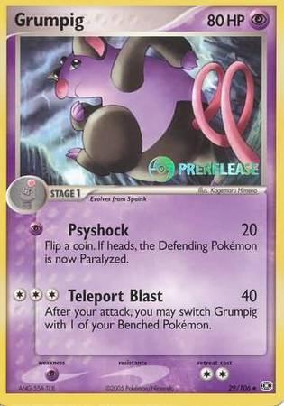Grumpig (29/106) (Prerelease Promo) [Nintendo: Black Star Promos] - for just $8.40! 