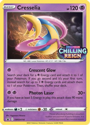 Cresselia (Prerelease) SWSH114/307 - SWSH Sword & Shield Promo Cards Holofoil - for just $1.62! 