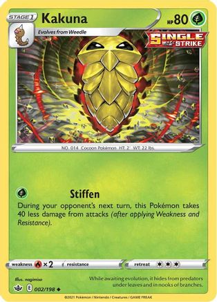 Kakuna 002/198 - SWSH06 Chilling Reign Reverse Holofoil - for just $0.13! 