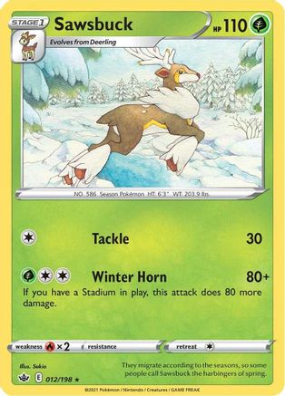 Sawsbuck 012/198 - SWSH06 Chilling Reign - for just $0.08! 