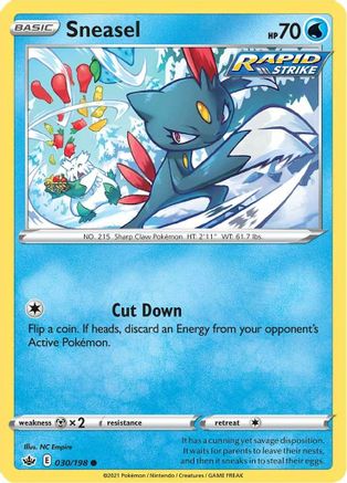 Sneasel 030/198 - SWSH06 Chilling Reign - for just $0.05! 