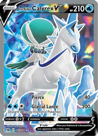 Ice Rider Calyrex V (Full Art) 163/198 - SWSH06 Chilling Reign Holofoil - for just $2.25! 