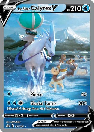 Ice Rider Calyrex V (Alternate Full Art) 164/198 - SWSH06 Chilling Reign Holofoil - for just $7.32! 