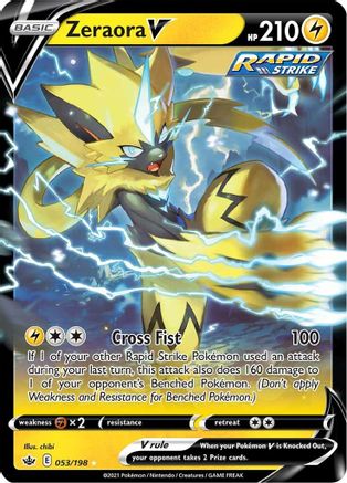 Zeraora V 053/198 - SWSH06 Chilling Reign Holofoil - for just $0.36! 