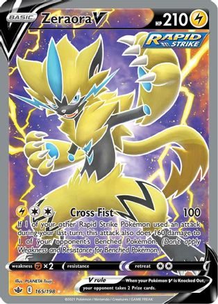 Zeraora V (Full Art) 165/198 - SWSH06 Chilling Reign Holofoil - for just $2.50! 