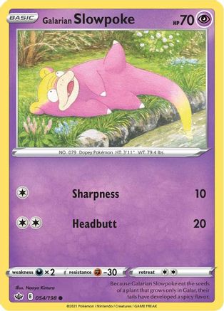 Galarian Slowpoke 054/198 - SWSH06 Chilling Reign - for just $0.05! 