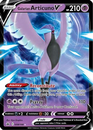 Galarian Articuno V 058/198 - SWSH06 Chilling Reign Holofoil - for just $0.87! 