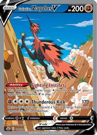 Galarian Zapdos V (Alternate Full Art) 174/198 - SWSH06 Chilling Reign Holofoil - for just $29.54! 