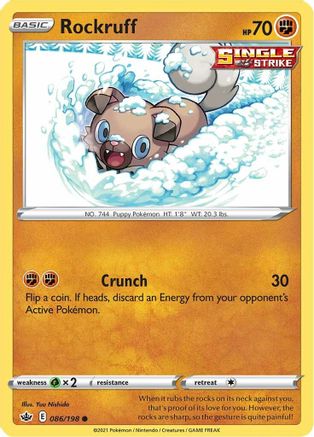 Rockruff 086/198 - SWSH06 Chilling Reign - for just $0.08! 