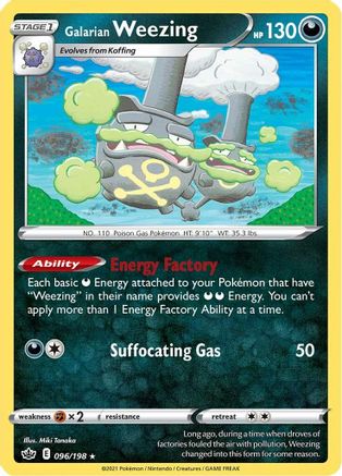 Galarian Weezing 096/198 - SWSH06 Chilling Reign - for just $0.06! 
