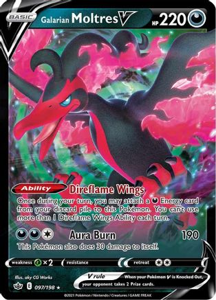 Galarian Moltres V 097/198 - SWSH06 Chilling Reign Holofoil - for just $0.76! 