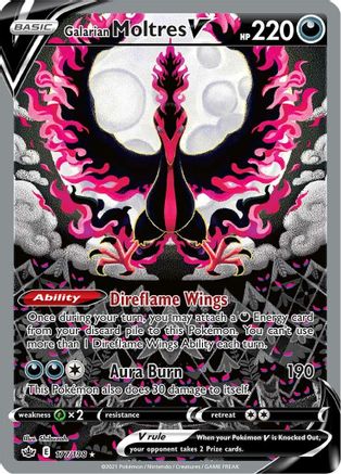 Galarian Moltres V (Alternate Full Art) 177/198 - SWSH06 Chilling Reign Holofoil - for just $82.83! 
