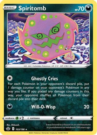 Spiritomb 103/198 - SWSH06 Chilling Reign - for just $0.10! 