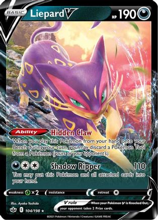 Liepard V 104/198 - SWSH06 Chilling Reign Holofoil - for just $0.56! 