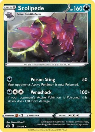 Scolipede 107/198 - SWSH06 Chilling Reign - for just $0.08! 