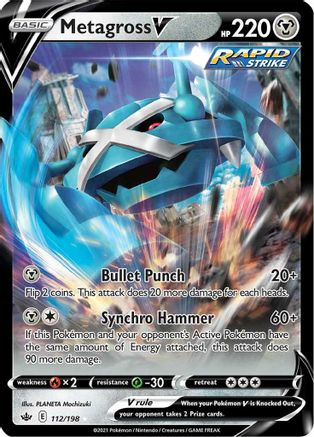 Metagross V 112/198 - SWSH06 Chilling Reign Holofoil - for just $0.48! 
