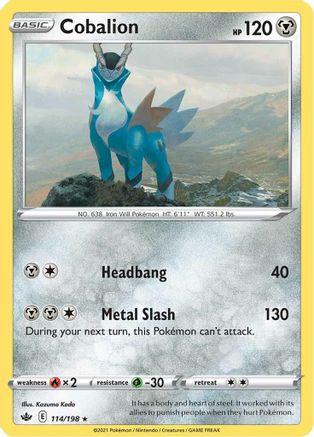 Cobalion 114/198 - SWSH06 Chilling Reign Holofoil - for just $0.10! 